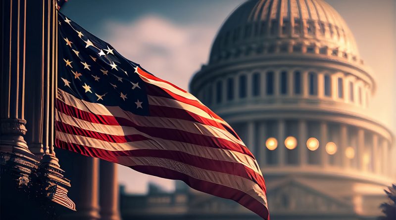 Image of the American Flag outside The White House to support Biden's Industrial Policies article