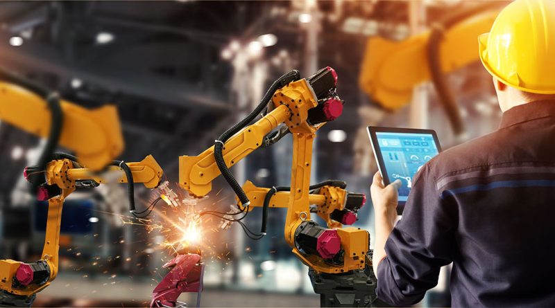 Image of a person on a construction site with different machinery to support rise in us manufacturing article