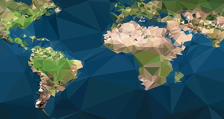 Styalised world map
