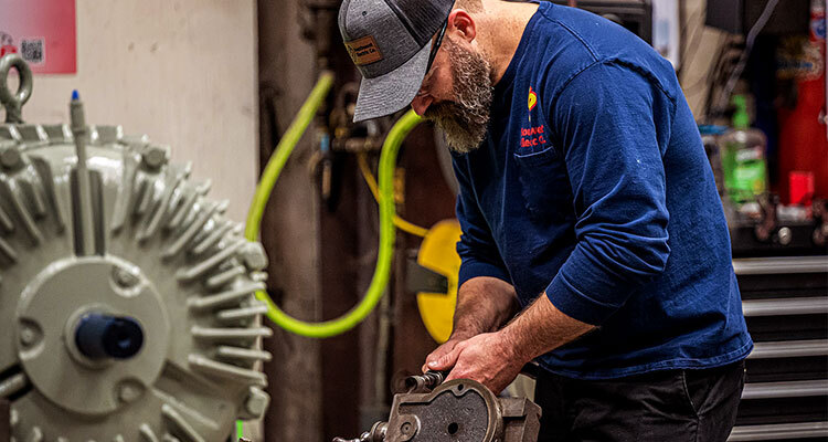 Man working on an engine