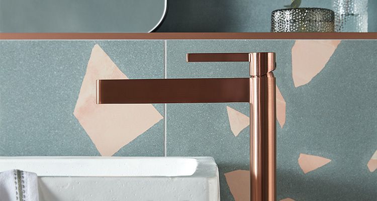 Copper finish mixer tap
