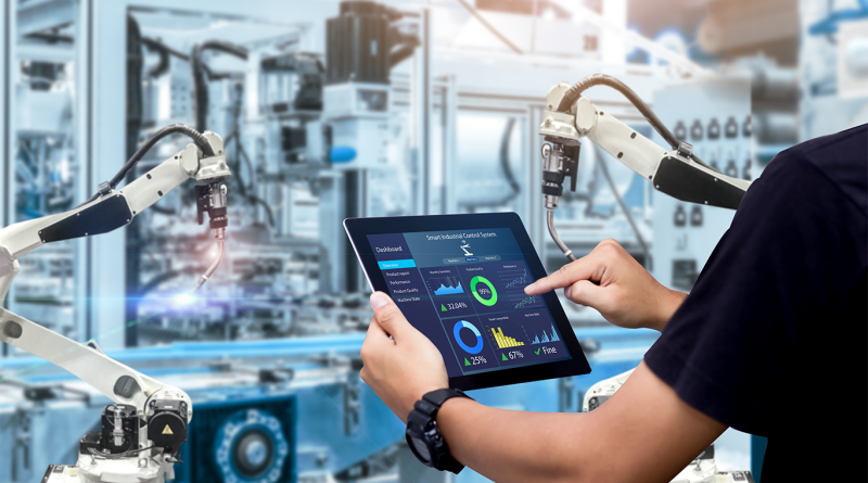 Manufacturing factory filled with AI robots and technology to support smart factories article