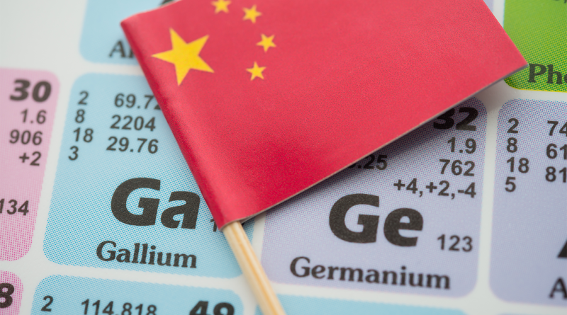 Chinese flag laid over rare earth elements to support exports article