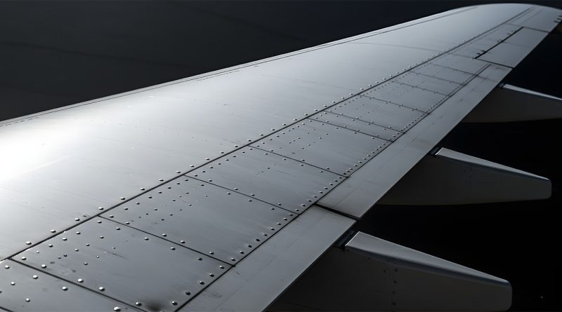 Jet wing closeup showing materials to support JetZero article