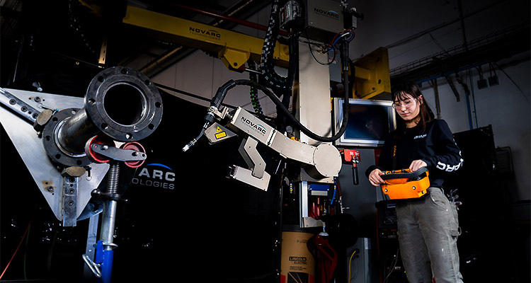 Novarc Technologies is a full-stack robotics company that designs and manufactures collaborative robots and machine vision systems for autonomous welding. Their Spool Welding Robot (SWR) is the first of its kind for pipe welding applications
