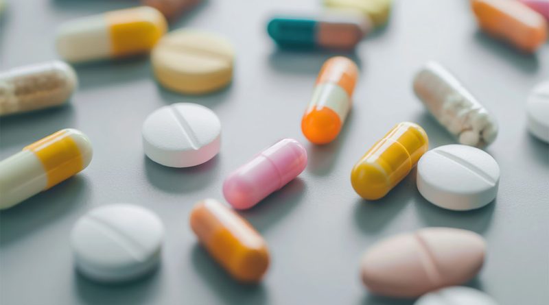 Different medicine and tablets scattered on table to support Pharmaceutical companies article