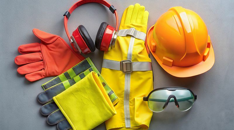 Equipment and PPE laid out for manufacturing jobs