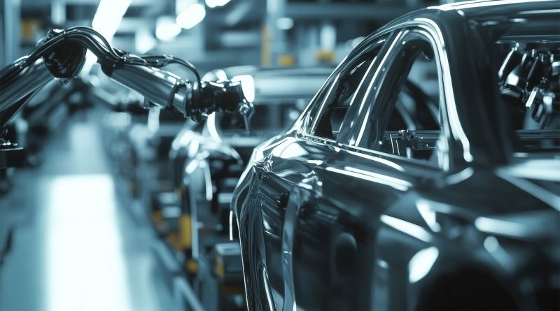 Auto parts manufacturing warehouse with assembly line