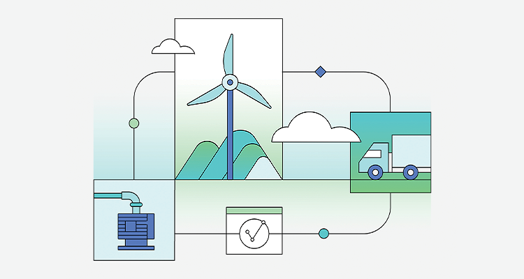 concept of energy management, illustrating the interconnectedness of various elements within an energy system.