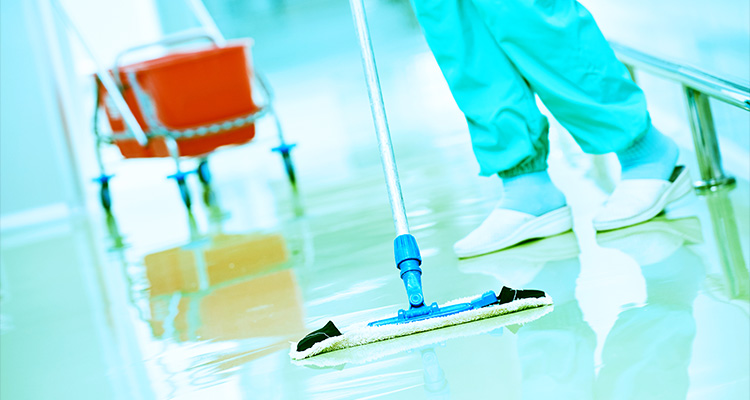 someone mopping a floor