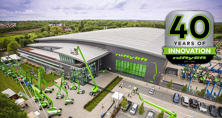Niftylift's 40th-anniversary celebration at their headquarters in Shenley Wood, Milton Keynes
