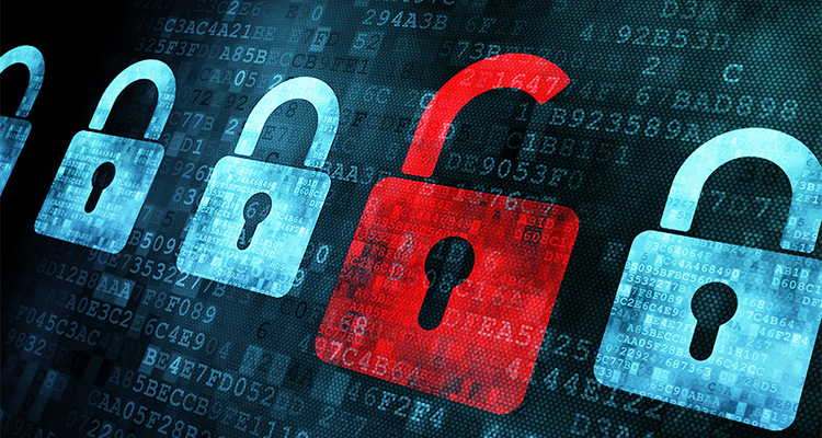 a series of padlocks against a background of digital code