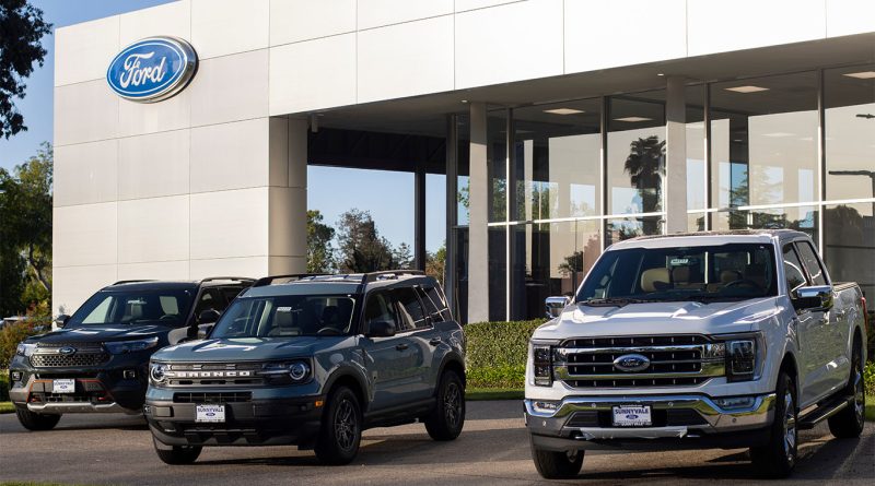 2025 Ford Expedition SUV parked at assembly plant during peak production season