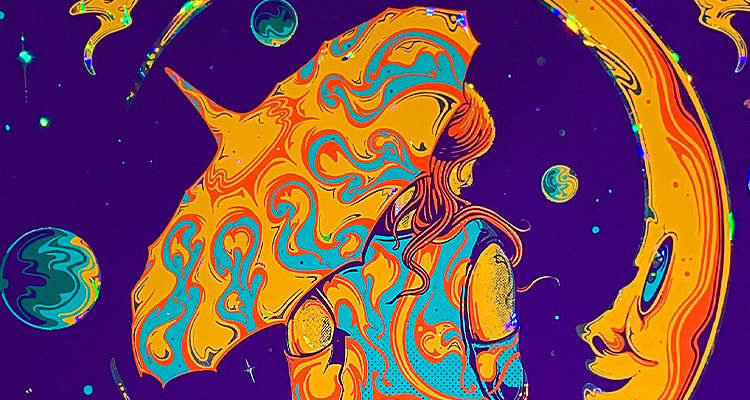 vibrant, psychedelic art print,