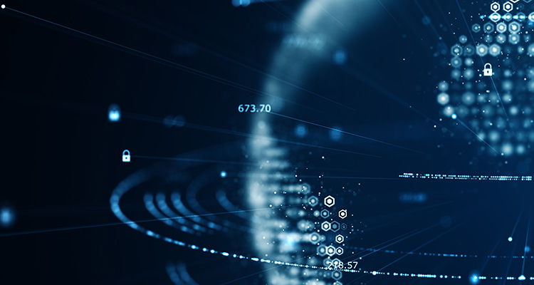 How manufacturers can get ahead: the shift to decision agents. By Keith Moore a digital illustration representing the concept of technology data network connections and cybersecurity.